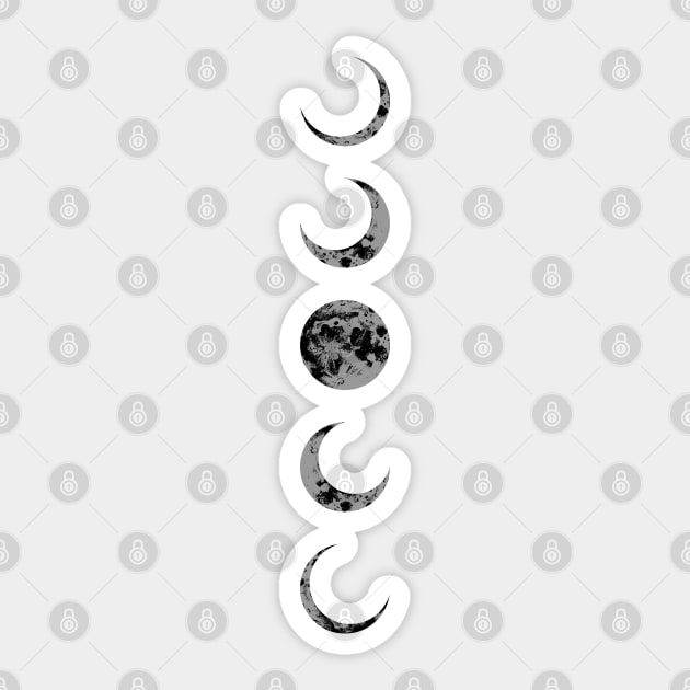 Moon Phases Minimalist - Jimin Inspired Sticker by YoshFridays